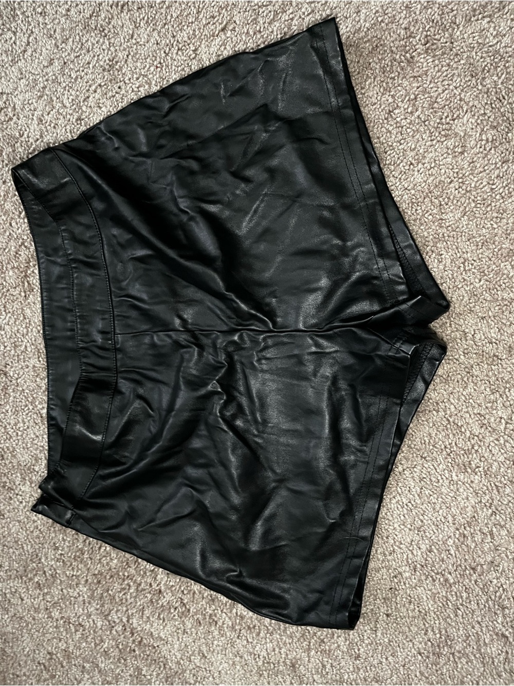 SHEIN Black High Waist Faux Leather Shorts